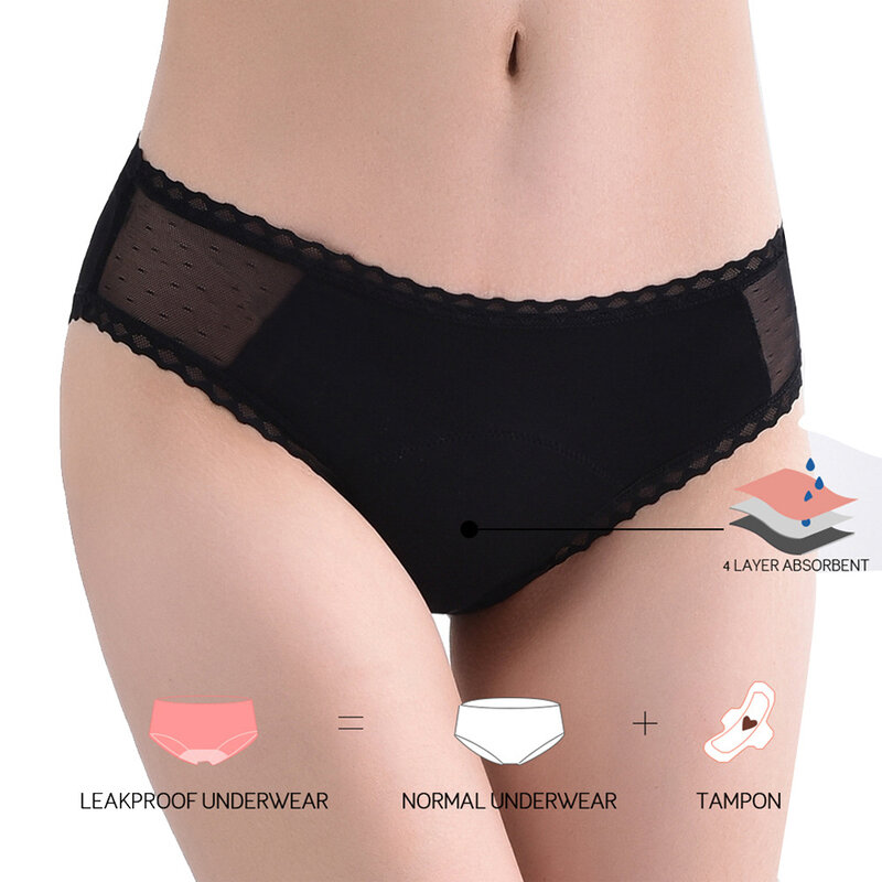 New Design Physiological Pants Women  High Waist Lace Leakproof Thickened Sanitary Pants For Menstrual Period Underpants