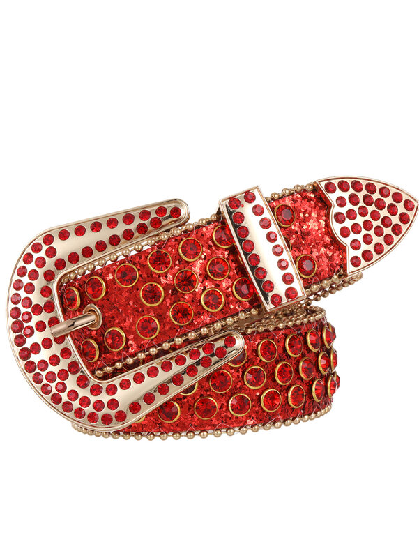 Cinturón decorativo de diamantes BB Simon para mujer, cinturón occidental de moda, emcama de diamantes completa, PU, cristal ancho, Be