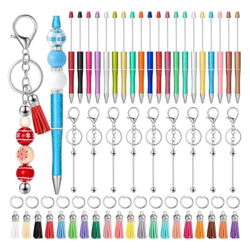 Frisado Chaveiro Rods, Pen Making Supplies Kit com borlas para projetos artesanais, 20pcs