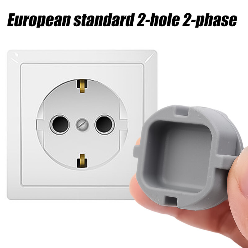 Children Electric Shock Prevention Socket Protective Cover with European Standard Silicone 2-hole Power Socket Protective Covers