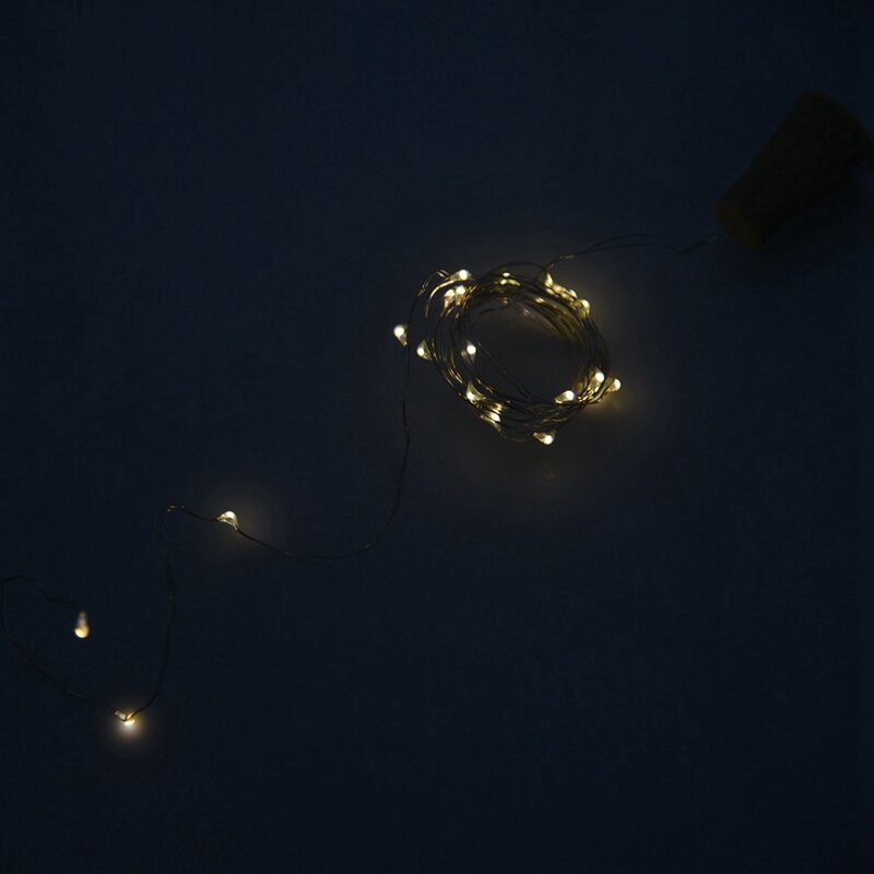 LED Cork Shaped Night Fairy String Luz, Natal Garrafa de Vinho Lâmpada, Festa Solar Celebração, 20 LED, 2m, 10pcs