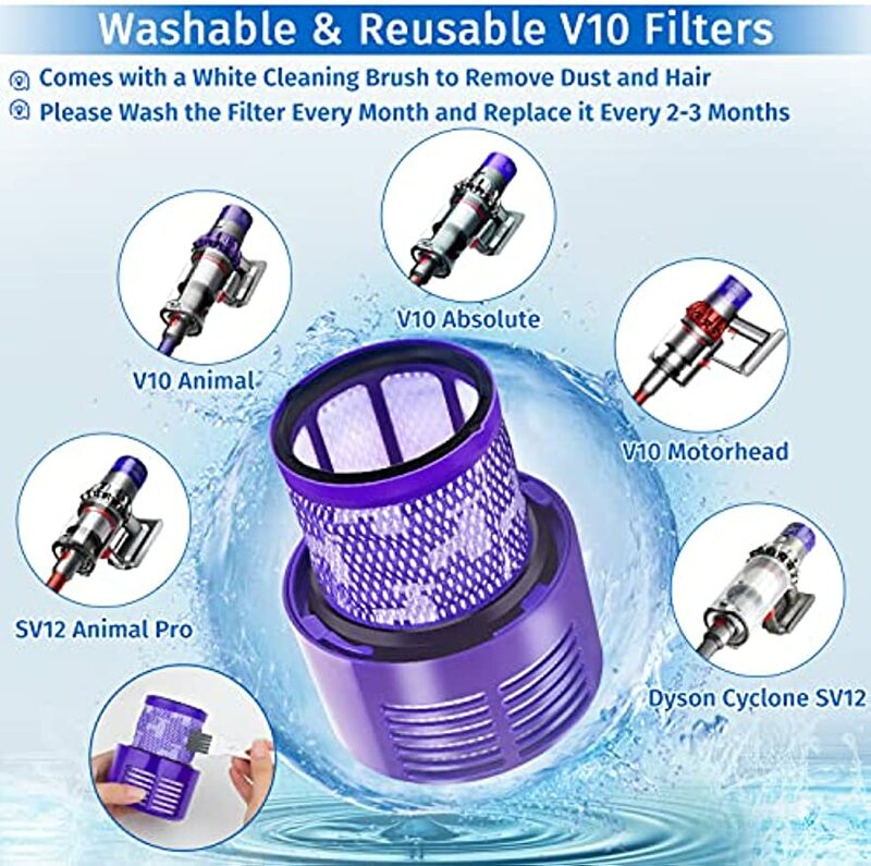 Wasch barer v10 hepa filter ersatz für dyson zyklon v10 absolutes tier motor head total sauber sv12 staubsauger