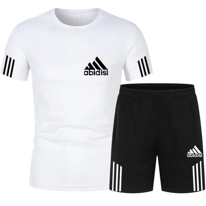 Zomer Luxe Set Heren Korte Mouwen Pak Fitness Mode Casual Shorts Trainingspak Kleding Voor Heren T-Shirt + Short 2-delige Set