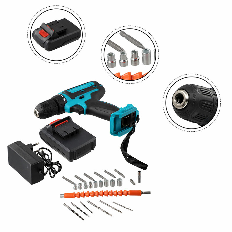 Electric Screwdriver  Li ion Battery Powered  500W Power  Ergonomic Design  Durable and Reliable Performance Power Tools