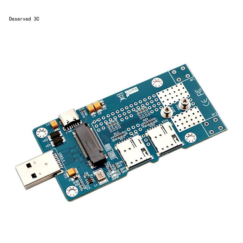 R9CB NGFF M.2 Kartu Nirkabel Kartu Adaptor USB dengan Slot Kartu untuk Modul WWAN LTE untuk Desktop/Sistem