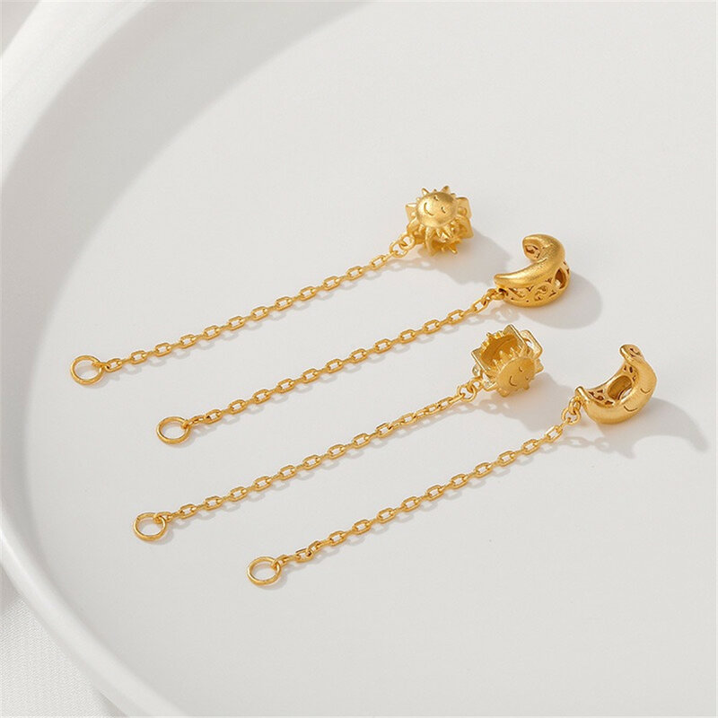 Colgante de hebilla de resorte envuelto en oro de 14K, aguja de perla, pulsera hecha a mano DIY, collar, cadena de extensión, accesorios de Material de joyería