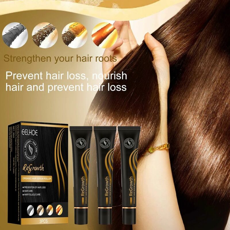 Serum Natural para el cabello, Bola de rodillo, masaje, crecimiento del cabello, aceites esenciales, líquido anticaída, mejora el cuidado del cabello