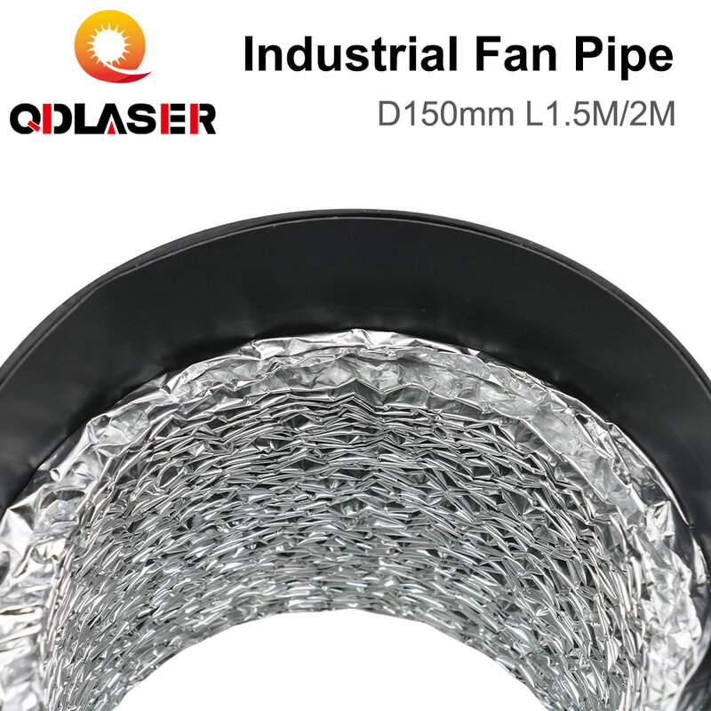 QDLASER elastyczna rura wydechowa tkanina odpowietrznik kanał aluminiowy średnica 150mm 2 m/partia plastikowa rura teleskopowa kanał wydechowy dolotowy