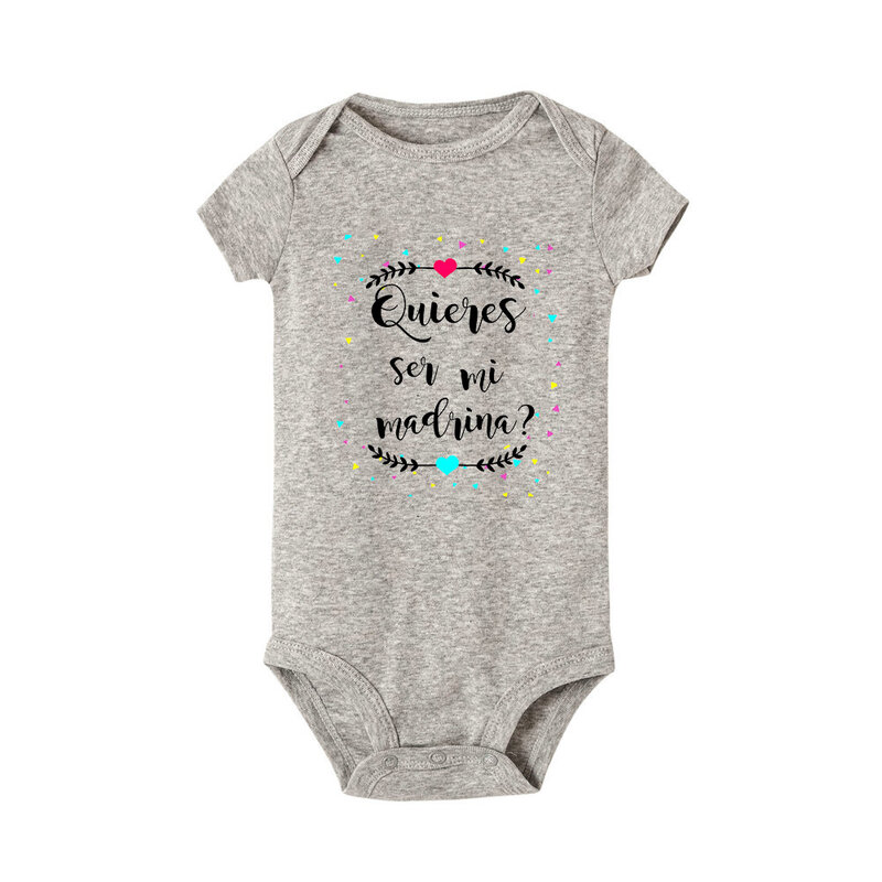 Willst du meine Patin/Pate neugeborenes Baby Bodysuits Baby Ankündigung Geschenk Overall niedliche Kleinkind Kleidung