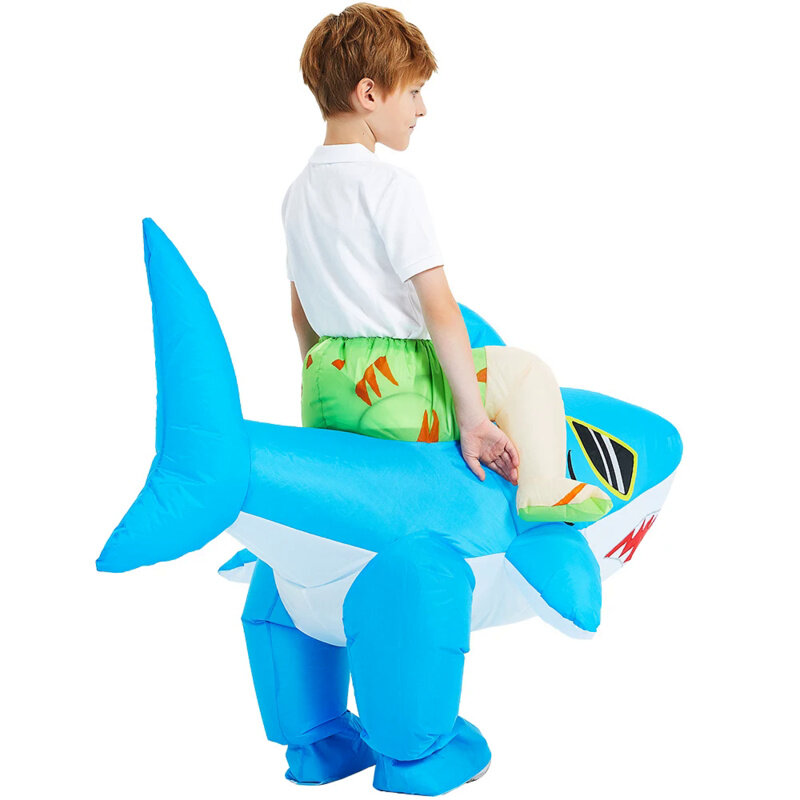 Fantasias infláveis de tubarão para crianças e adultos, mascote anime, dramatização, vestido extravagante, festa de Natal e Halloween