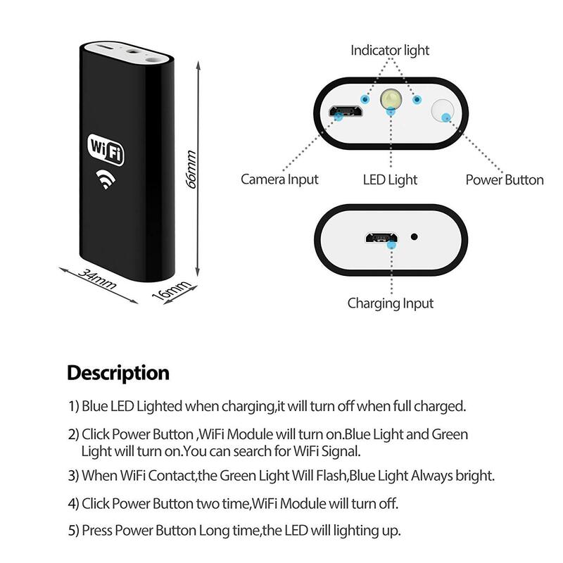 Kamera Endoskopi WiFi Mini Tahan Air Inspeksi Kamera Ular Borescope USB untuk Mobil HD Nirkabel untuk Ponsel Pintar iPhone & Android