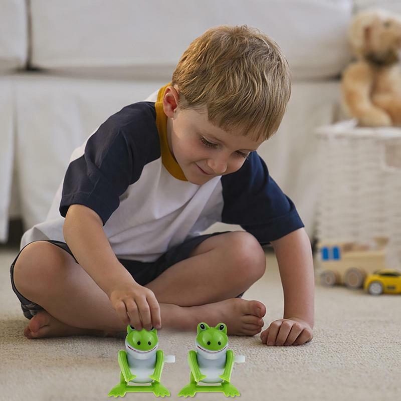 Mainan katak angin jam tangan mainan kodok Musim Semi menarik mainan katak kecil melompat jungkir-balik untuk pesta tas hadiah ulang tahun