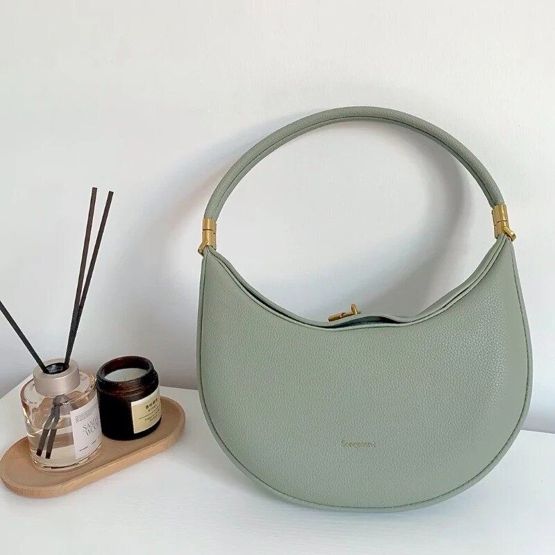 Songmont-Bolso de hombro informal para mujer, bolsa de medio mes con diseño personalizado, a la moda, con reposabrazos, novedad de 2024