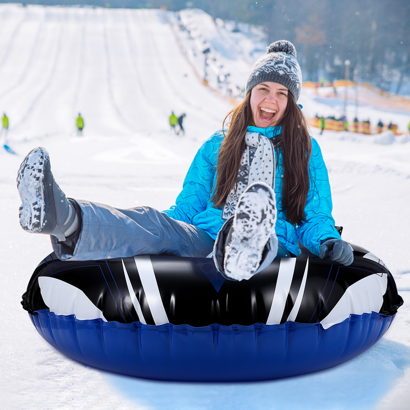 Tubevian-bola de nieve inflable de PVC de 120cm, trineo redondo con asas para esquiar, patinar, juegos de nieve