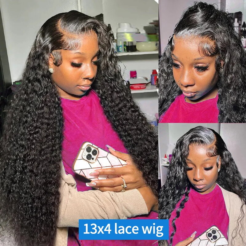 Hd Lace Wig 13x6 Human Hair Curly Wig For Women Pre Plucked 30 40 Inch 13x4 Lace Frontal Loose Deep Wave Water Wave Frontal Wigs