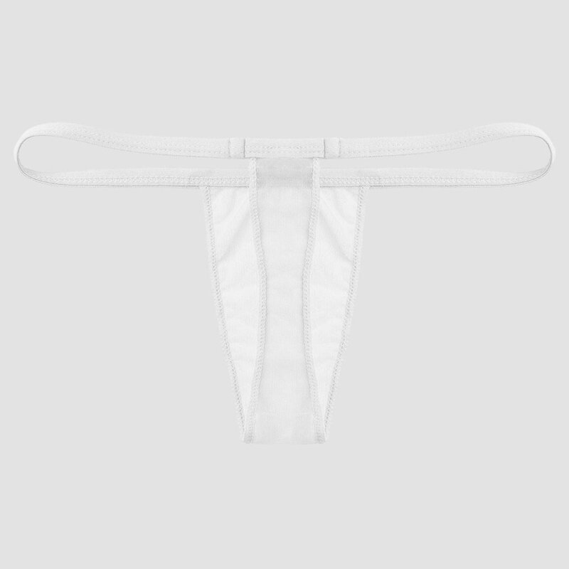 Calzoncillos transparentes de poliéster para hombre, bolsa suave, cintura baja, elástica, Color sólido, Sexy