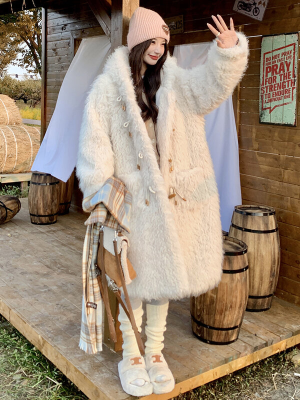 Chaqueta acolchada de lana de cordero para invierno