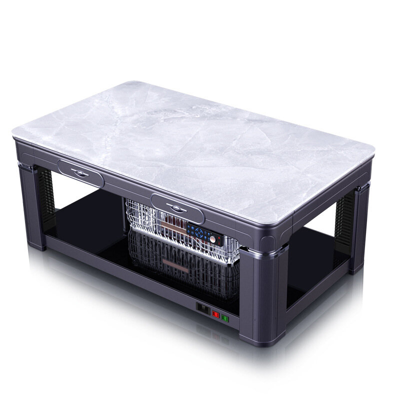 طاولة تسخين كهربائية ، سطح زجاج أسود بلوري ، فرن سيراميك ، رفع ، 110x60cm
