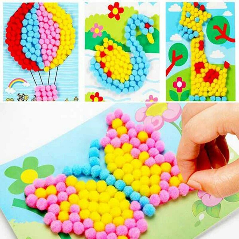500 Pcs 10Mm Soft Round  Pompoms Ball Mixed Color DIY Decoration Craft Making And Hobby Supplies