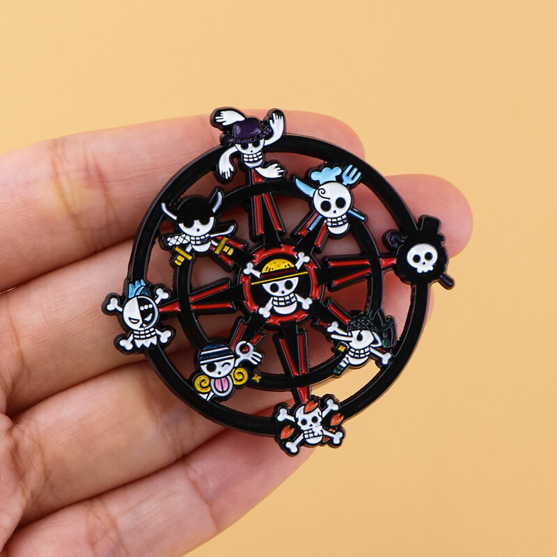 Japanese Anime Enamel Pin Cute Lapel Pin Devil Fruit Brooches for Backpack Manga Badges Jewelry Accessories