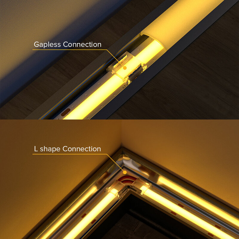 Connettore di copertura senza saldatura trasparente da 12 pezzi cavo da 15cm per striscia LED SMD FCOB DIM CCT RGB WS2812B WS2811 WS2815 5050 RGBW RGBCCT