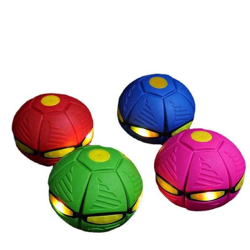 Outdoor Magic Flying Saucer Deformado Ball Treading Ball com Luz Bouncing Ball Elastic Flying Saucer Toy para crianças e adolescentes