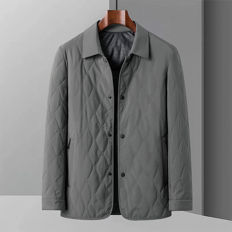 Мужская однотонная куртка с лацканами, деловой Повседневный простой винтажный пиджак, модная Высококачественная теплая приталенная парка для мужчин, зима