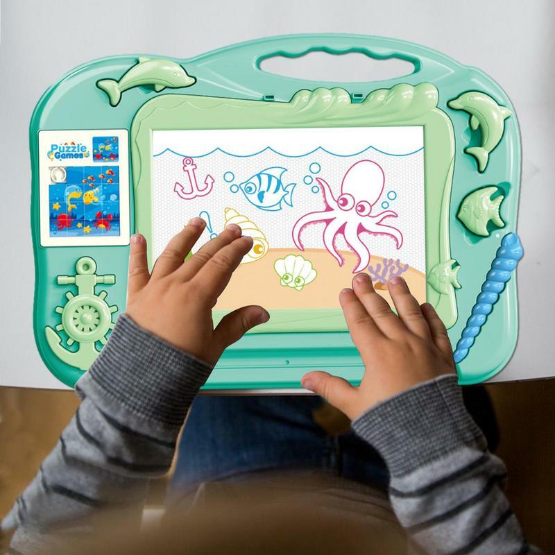 Apagável Magnetic Sketch Pad para Crianças, Escrita e Pintura Board, Aprendizagem Educacional Segura