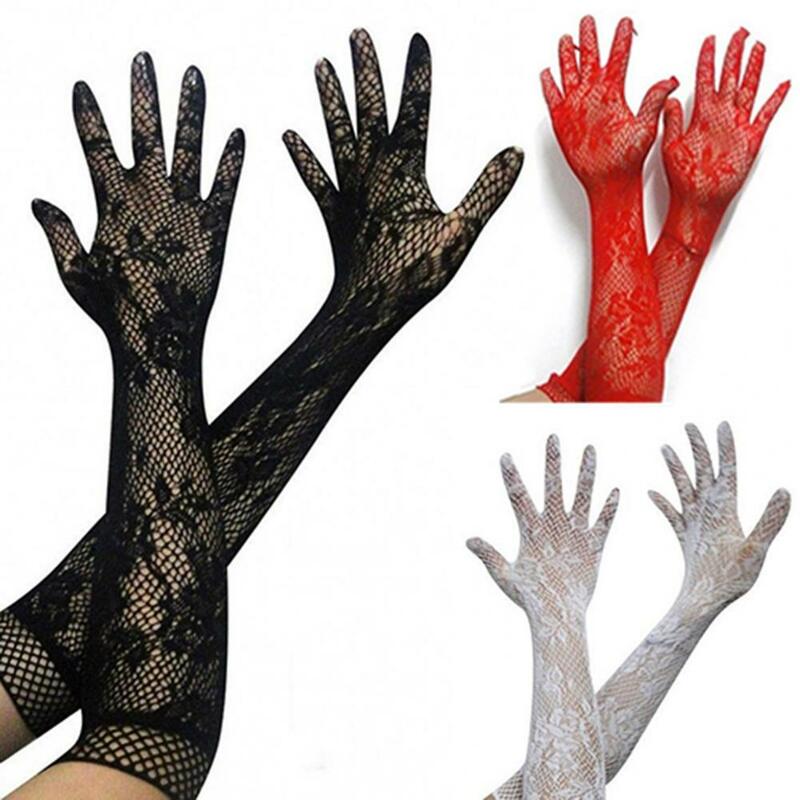 Guanti da festa Chic guanti di pizzo squisiti guanti morbidi da ballo per feste da ballo traspiranti