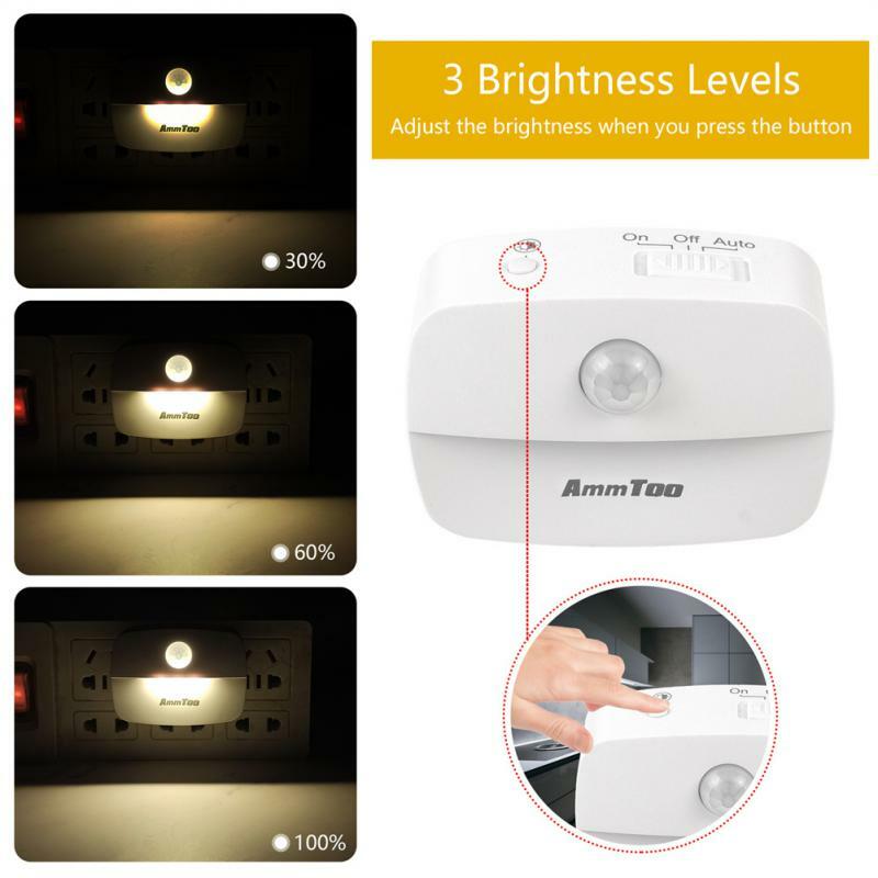 Luz LED nocturna con Sensor de movimiento PIR, lámpara inteligente con enchufe europeo de 1 a 10 piezas, 110V, 220V, batería AAA para dormitorio, baño y pasillo