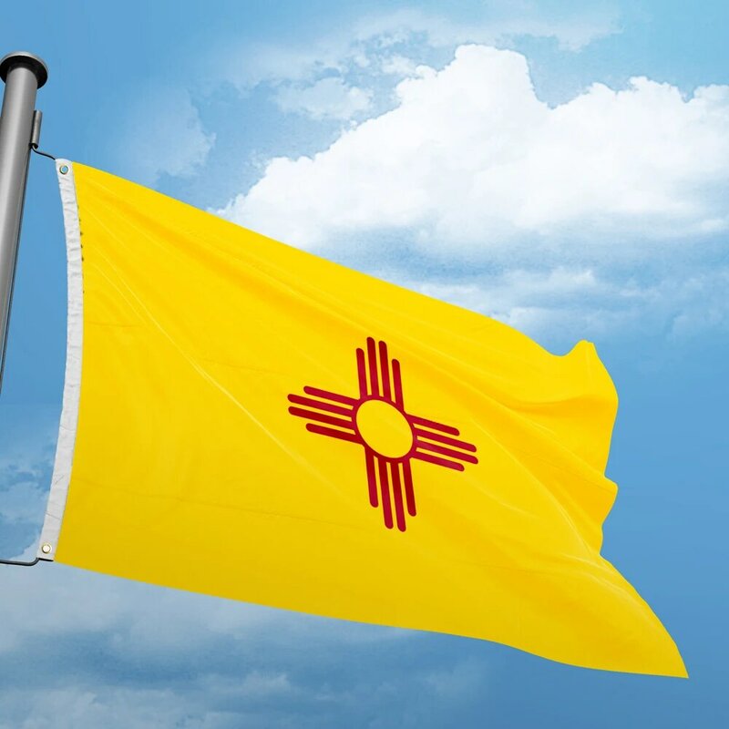 Bandera de Nuevo México, 3x5 pies, 90x150CM, diseño de banderas de Estados Unidos, decoración personalizada para interiores y exteriores, pancartas de poliéster resistente a los rayos UV, doble puntada
