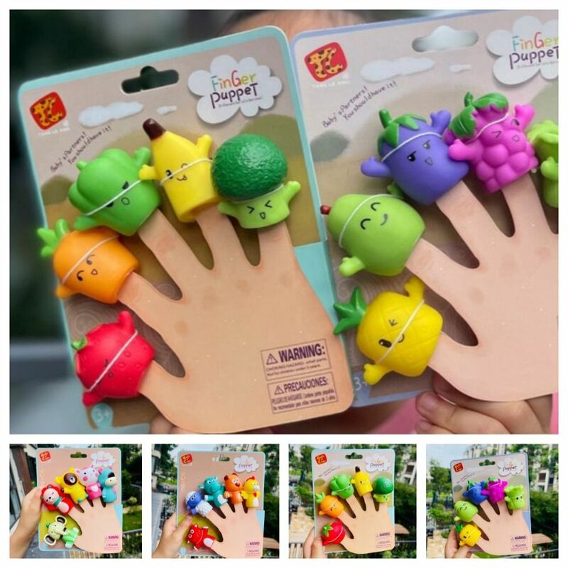 مجموعة ألعاب يدوية تعليمية على شكل حيوان صغير للأطفال ، دمية أمان ملونة ، دمية إصبع ، ألعاب حسية ، أرنب ، 5 ، من من من