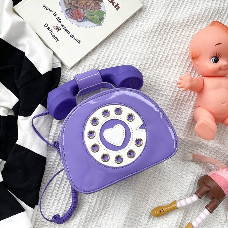 Bolso de hombro con forma de teléfono para mujer y niña, de piel sintética, para compras, calle, escuela, bandolera, bolso de