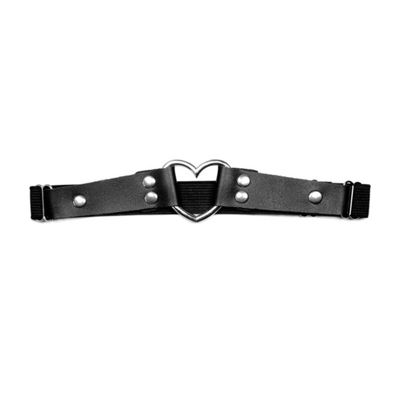 Gothic-Beingürtel mit Legierungsdekor, PU-Leder-Oberschenkelkette, elastische Kette für Damen