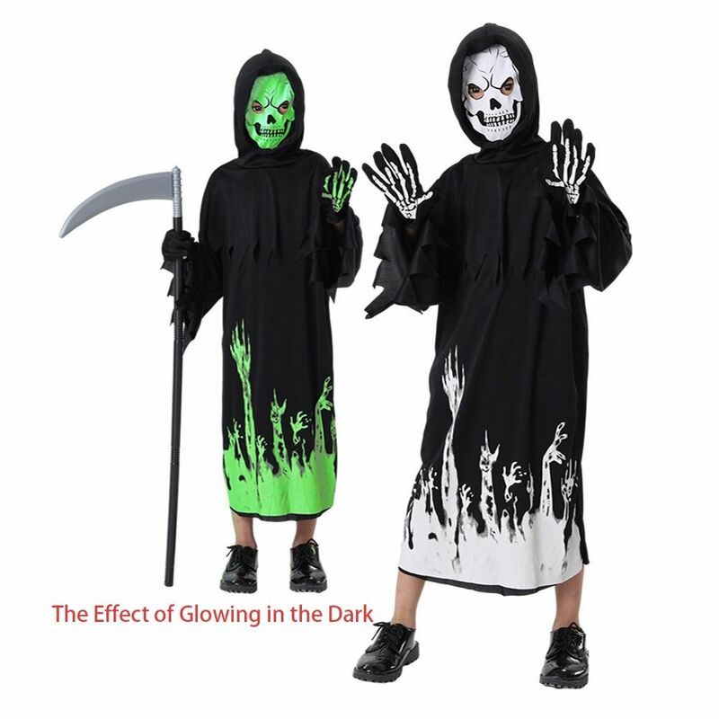 God Vampire Halloween Death Costume Night Glow Death Black Ghost COS abbigliamento tuta Party Dress Up
