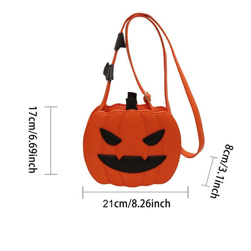 Halloweenowa torba Crossbody duża pojemność dyniowa torba Crossbody PU skórzana Halloween torebka dyniowa duża pojemność w kształcie dyni