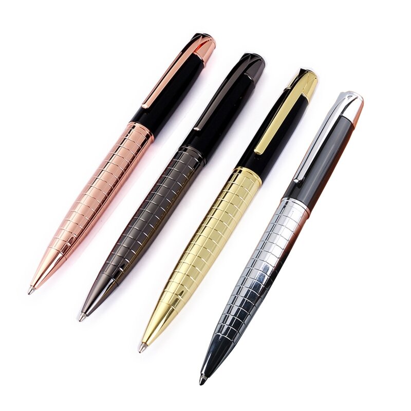 Мужская деловая ручка для подписи, 1,0 мм, металлическая поворотная шариковая ручка, быстросохнущая, черный, гладкий кончик для
