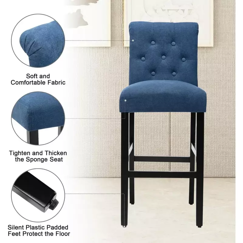 Наборы мебели для кафе бархатные барные стулья с деревянными ножками сидячие сиденья синие наборы мебели для кафе