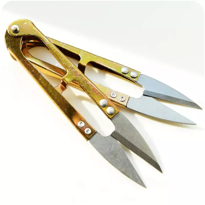 Домашние золотые швейные ножницы для ногтей, небольшие ножницы из нержавеющей стали, U-образные ножницы, ножницы для вышивки крестиком, инструмент