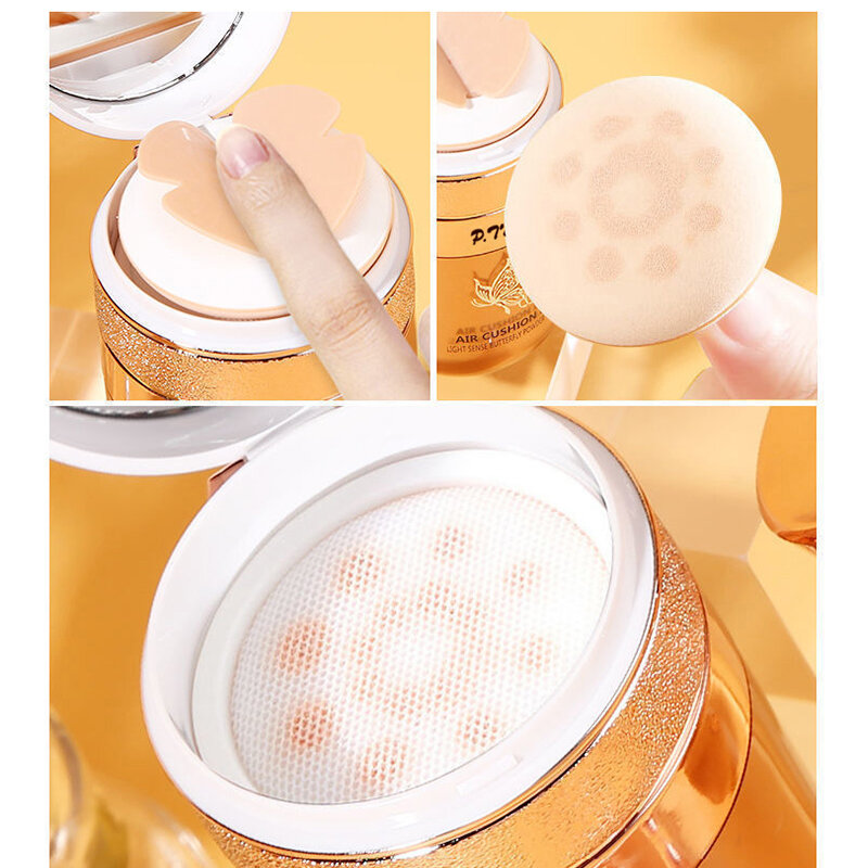Crema BB con cojín de aire, base hidratante en polvo, corrector, blanqueador, control de aceite, Cosméticos de maquillaje impermeables