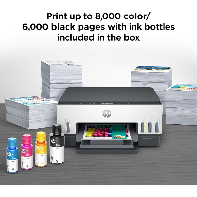 Smart -Tank 6001 Wireless cartuccia-Free all in one printer, questa stampante ink -tank viene fornita con fino a 2 anni di inchiostro inclusi,
