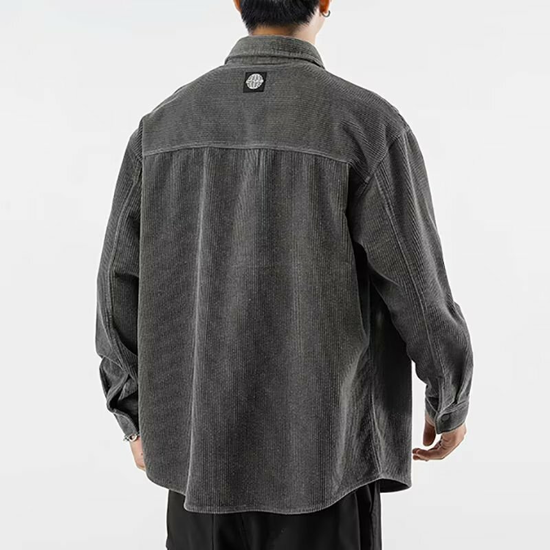 Kargo kemeja Mode Korea baru jaket longgar Streetwear blus pakaian baju vintage Jepang jaket Harajuku pakaian pria