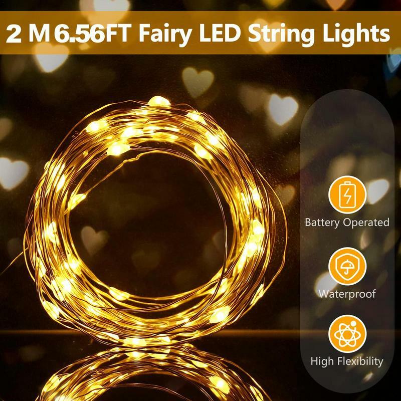LED Copper Wire Twinkle String Lights, Fairy Light, guirlanda ao ar livre, iluminação do casamento, casa, Natal, jardim, decoração do feriado