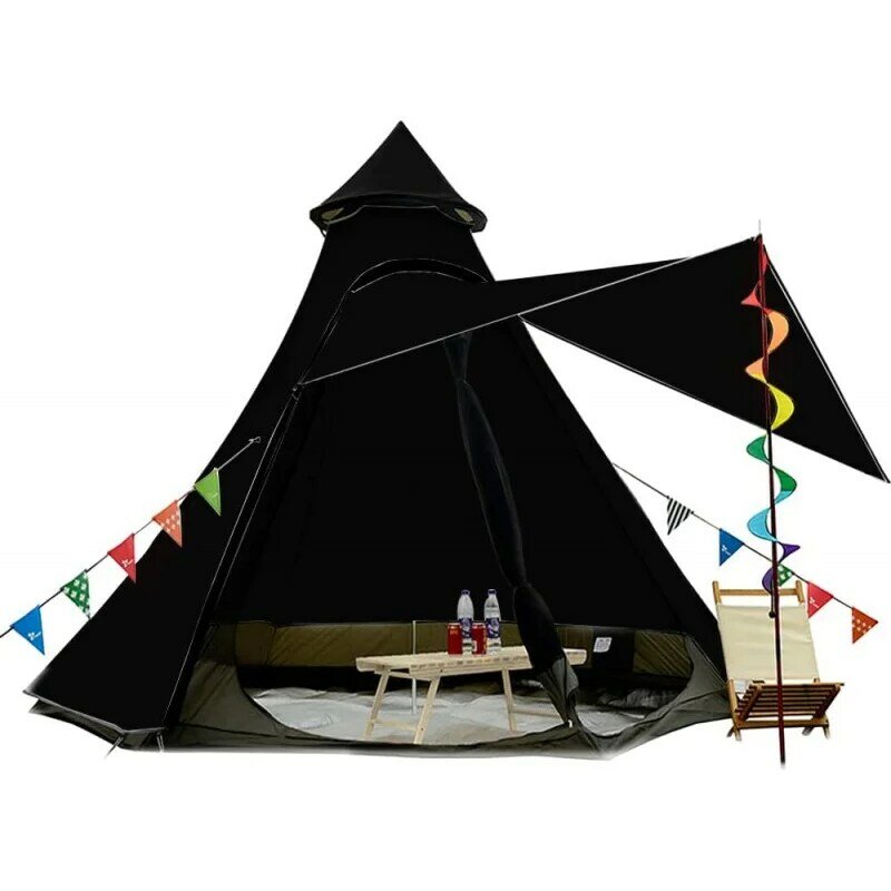 Туристическая двухслойная палатка, 12x10x8 дюймов, на 5-6 человек, защита от УФ излучения, семейная уличная