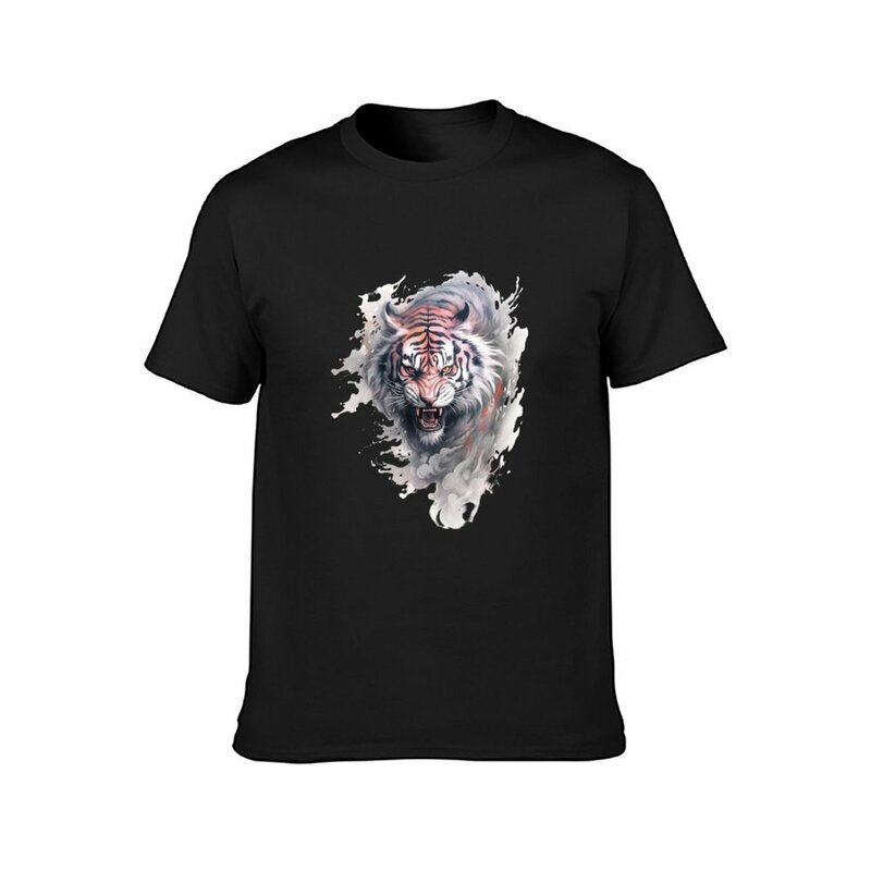 Tiger Cloud t-shirt z w dużych rozmiarach grafiką męską