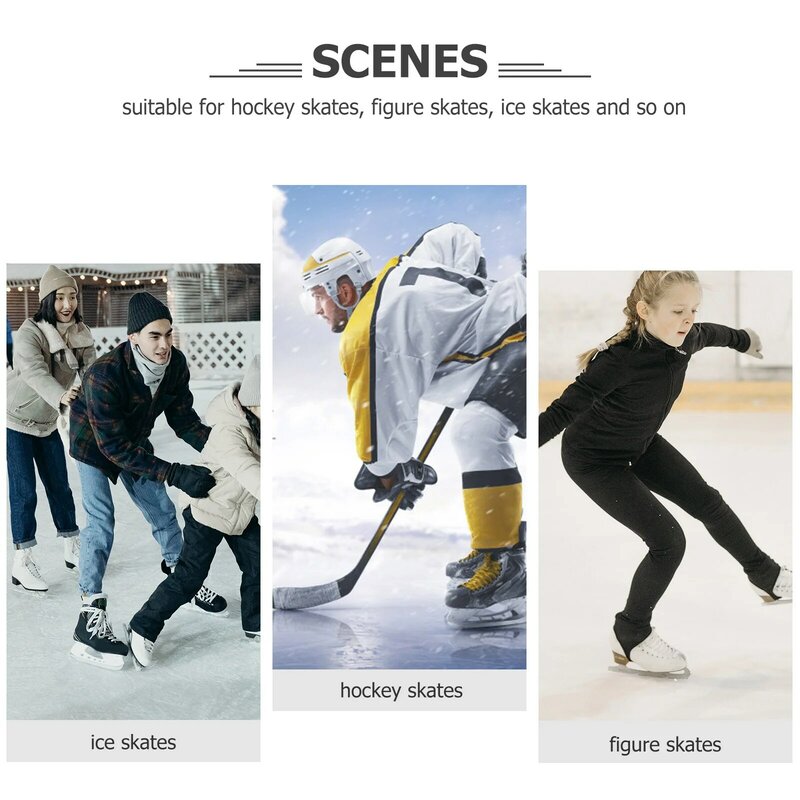 Couvre-bottes en polyester lavable, couvre-chaussures de patinage, protecteurs, manchon de hockey, glace