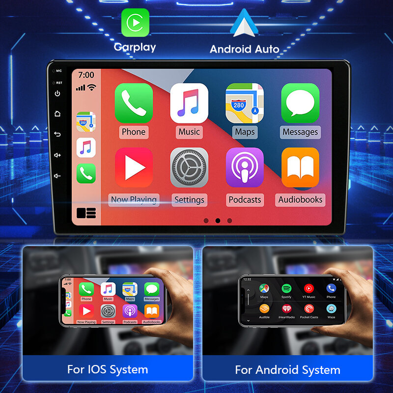 JMCQ-reproductor Multimedia con Android 12 y navegación GPS para Hyundai, autorradio estéreo 2 Din con reproductor de vídeo, Carplay, para Hyundai Santa Fe 3 2013-2017