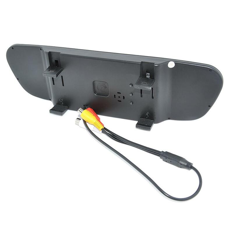 Monitor Parkir Otomatis Video CCD Mobil, LED Malam CCD Kamera Tampak Belakang Mobil dengan 4.3 Inci Monitor Cermin Belakang Mobil