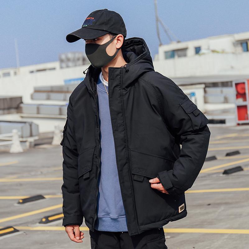 한국 스타일 고품질 지퍼 자켓 남성용, 코튼 따뜻한 레저 오버 코트 파카 스트리트웨어 Q220, 2022 신상 패션 브랜드