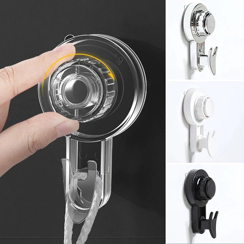 Suction Cup Hook Removable Vacuum Strong Hook Up Household Movable Finishing Hook Towel Hanger Bathroom Kitchen Organizer